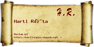 Hartl Réta névjegykártya